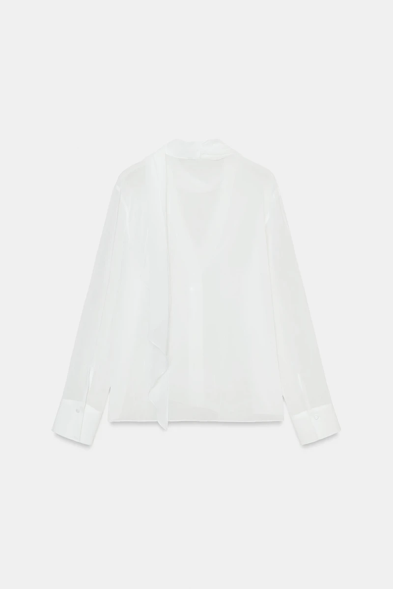 BLOUSE SEMI-TRANSPARENTE FLEUR