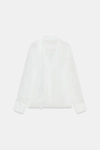 BLOUSE SEMI-TRANSPARENTE FLEUR