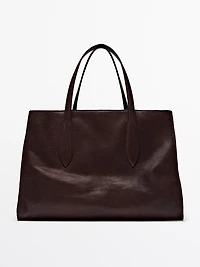 Nappa leather maxi tote bag