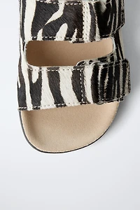 ANIMAL PRINT LEATHER SANDALS