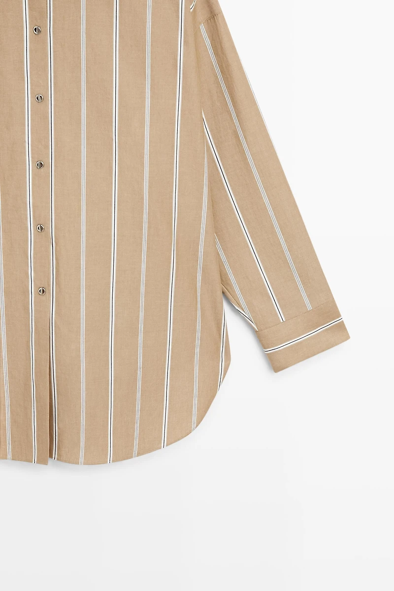 Striped shirt with button detail