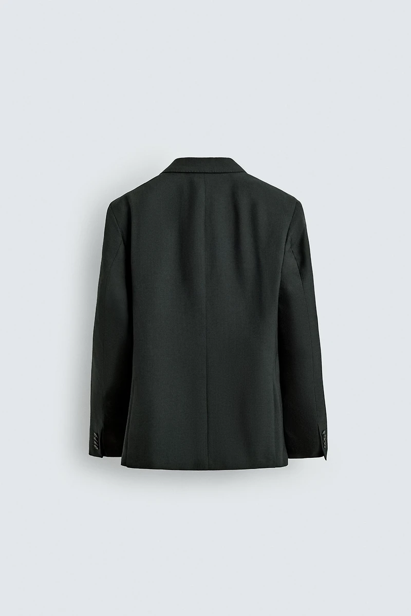 DOUBLE BREASTED WOOL BLEND SUIT JACKET