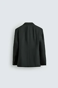 DOUBLE BREASTED WOOL BLEND SUIT JACKET