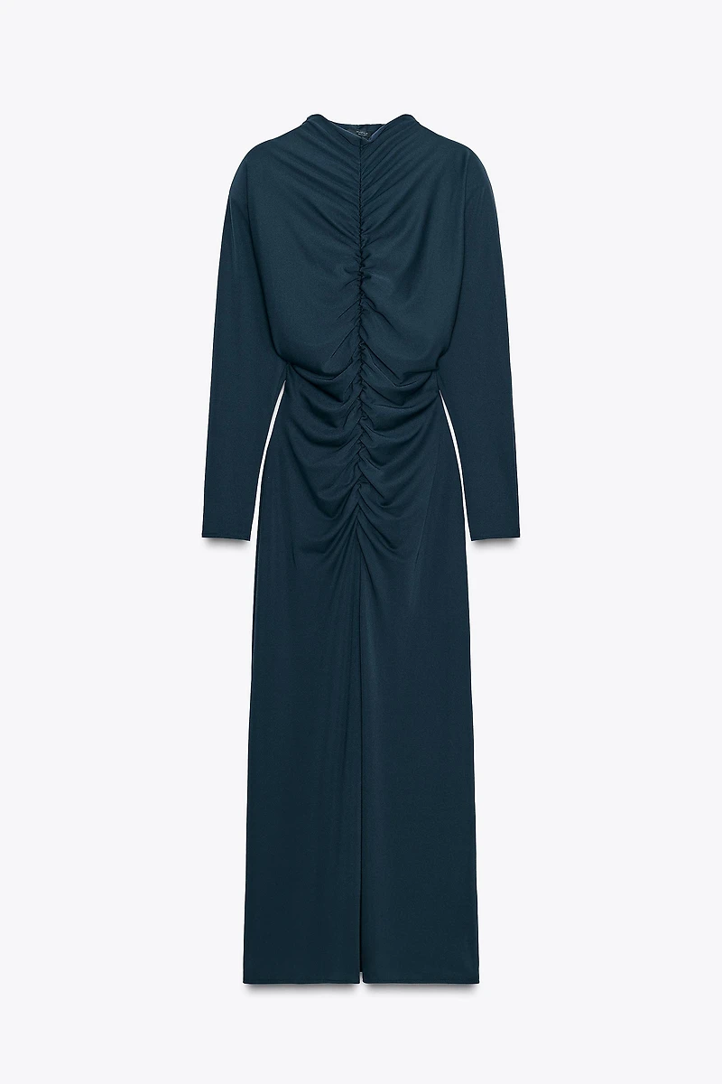 CREPE SHOULDER PAD DRESS