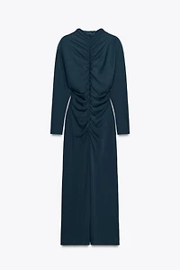 CREPE SHOULDER PAD DRESS