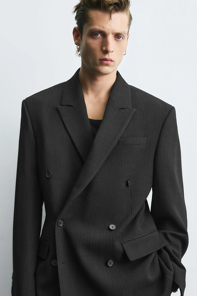 LIMITED EDITION DOUBLE BREASTED PINSTRIPE SUIT BLAZER