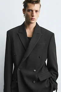 LIMITED EDITION DOUBLE BREASTED PINSTRIPE SUIT BLAZER