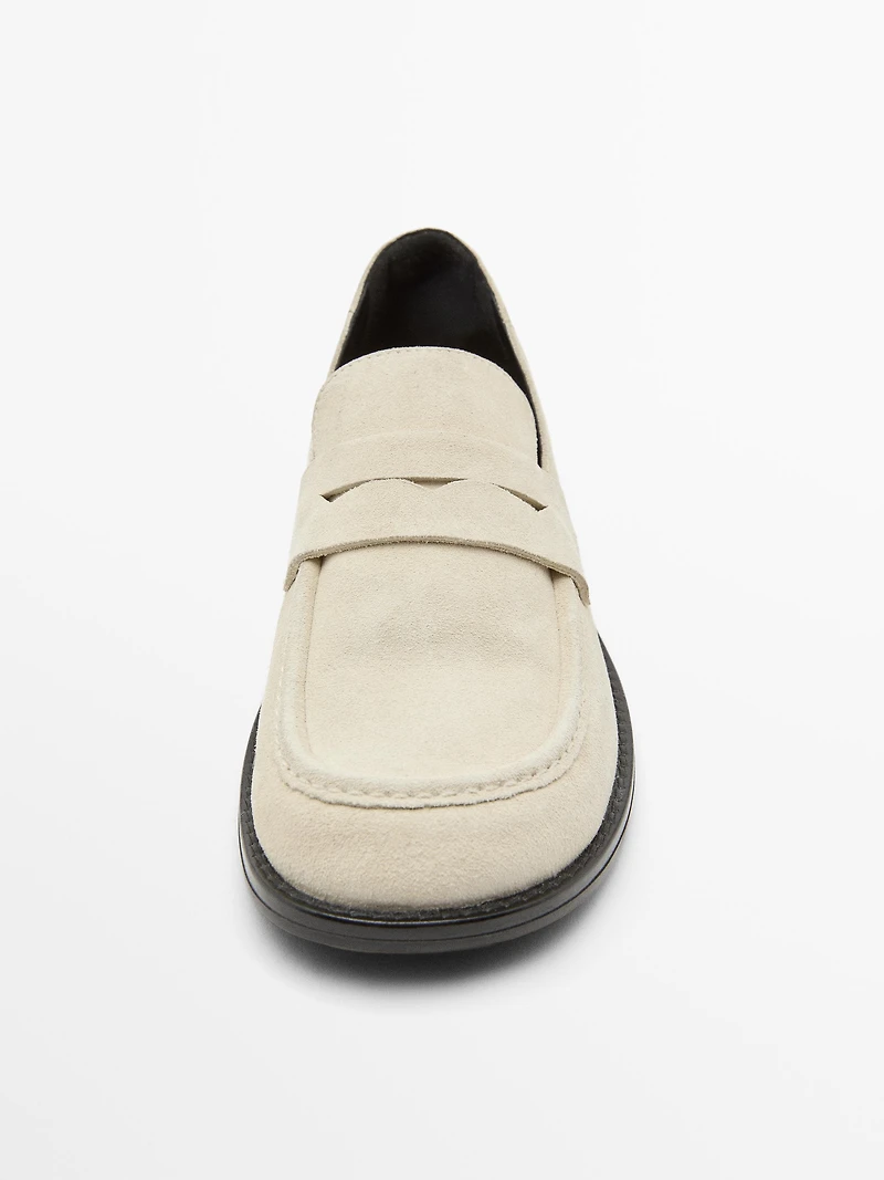 Split leather loafers