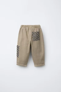 WARM CHECKERBOARD CARGO TWILL PANTS