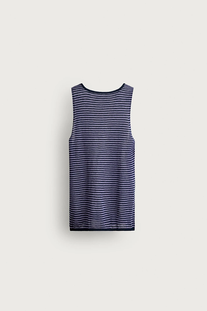 STRIPED JACQUARD KNIT TANK TOP