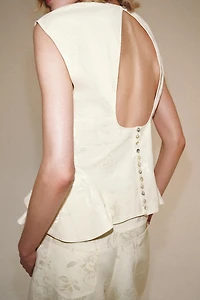 ZW COLLECTION JACQUARD PEPLUM SHIRT