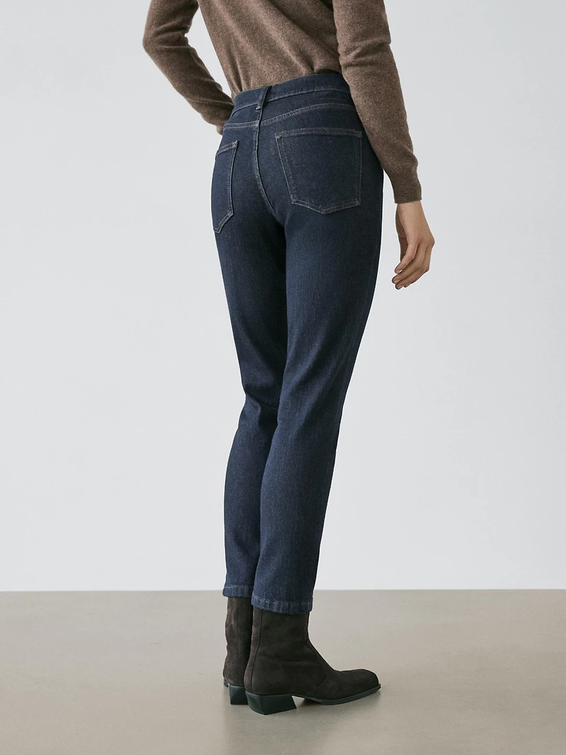 Mid-rise cropped slim fit jeans