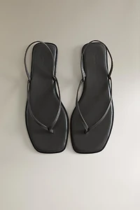 ASYMMETRIC STRAP LEATHER SANDALS