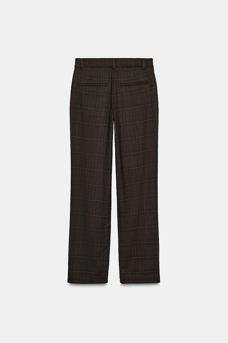 PLAID SEAMED PANTS