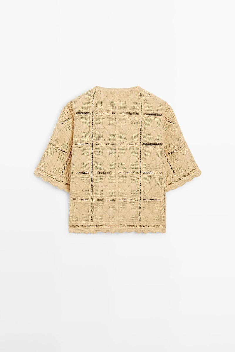 Cutwork crochet cardigan