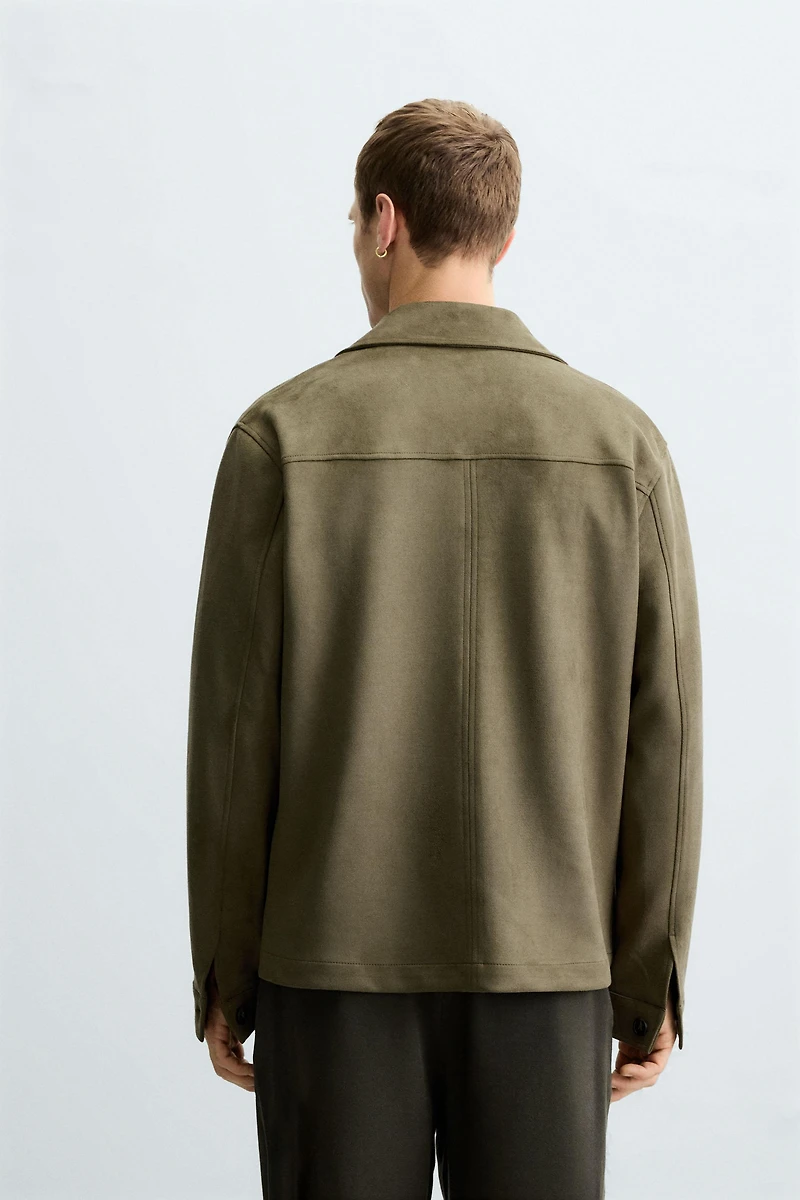 FAUX SUEDE OVERSHIRT