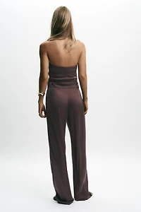 COMBINAISON GILET SATINÉE À NŒUD