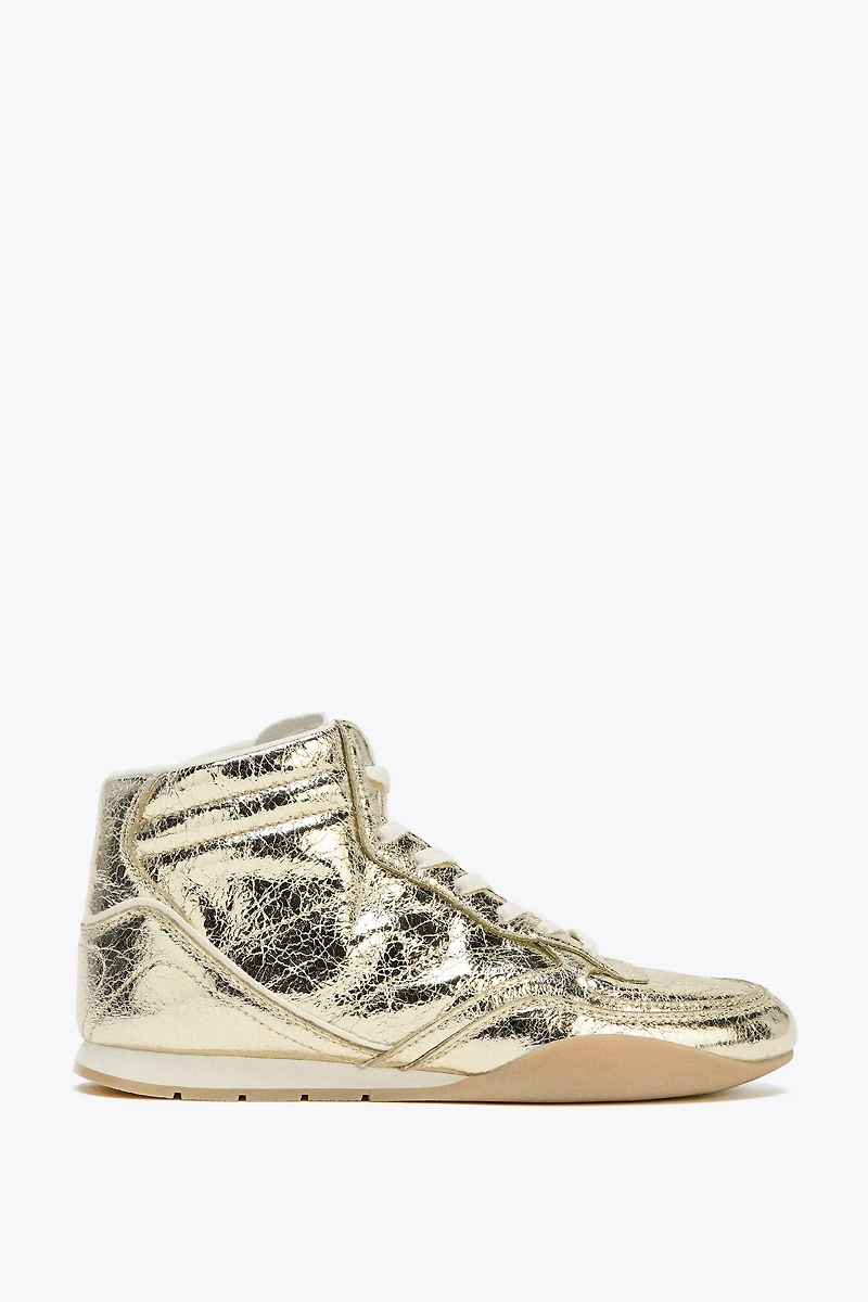 METALLIC EFFECT SNEAKER ANKLE BOOTS