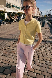 SHORT SLEEVE KNIT POLO JACKET