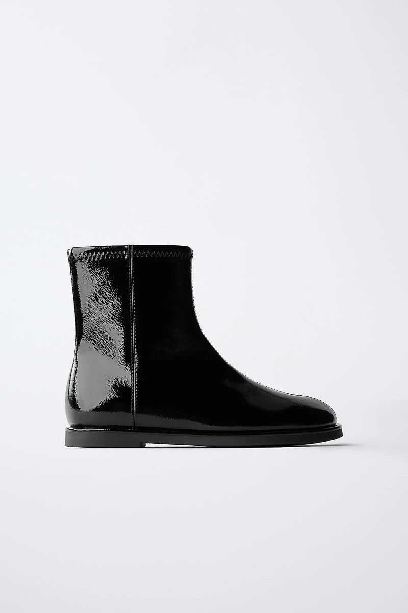 PATENT ANKLE BOOTS