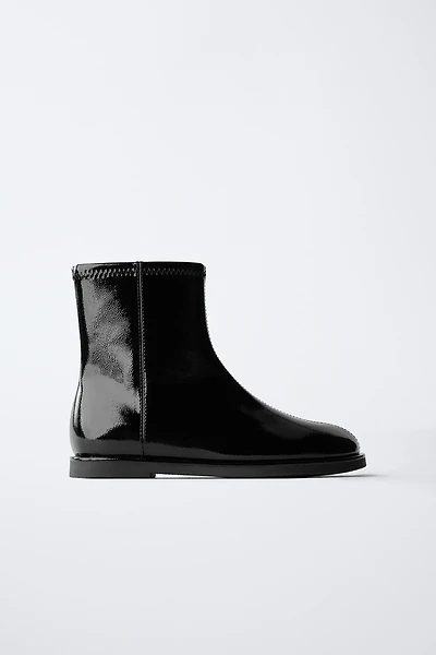 PATENT ANKLE BOOTS