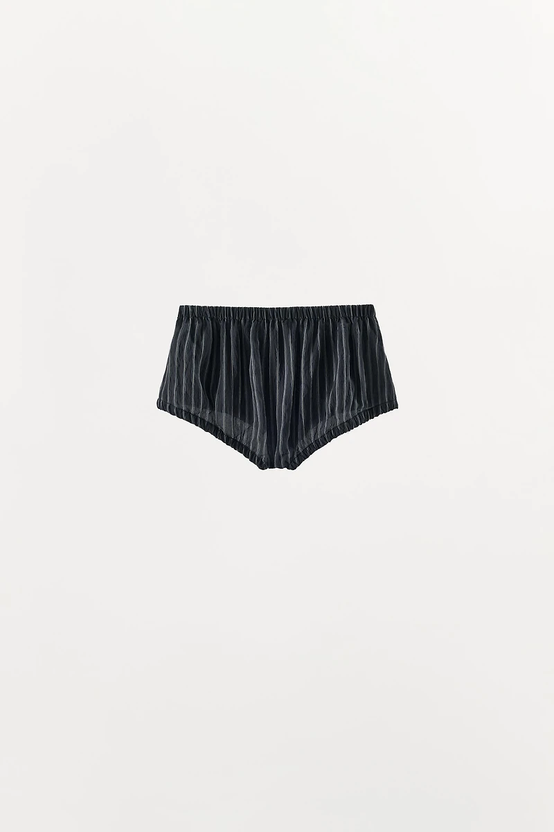 MINI-SHORT À RAYURES ET POCHES