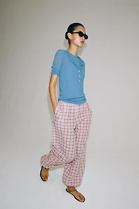 PANTALON BOUFFANT À CARREAUX ZW COLLECTION