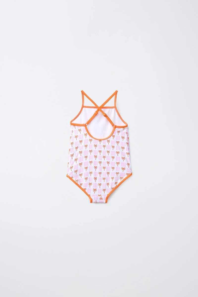 1-6 YEARS / PALM TREE PRINT SWIMSUIT