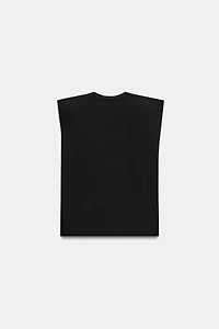 FLUID SLEEVELESS SHOULDER PAD T-SHIRT