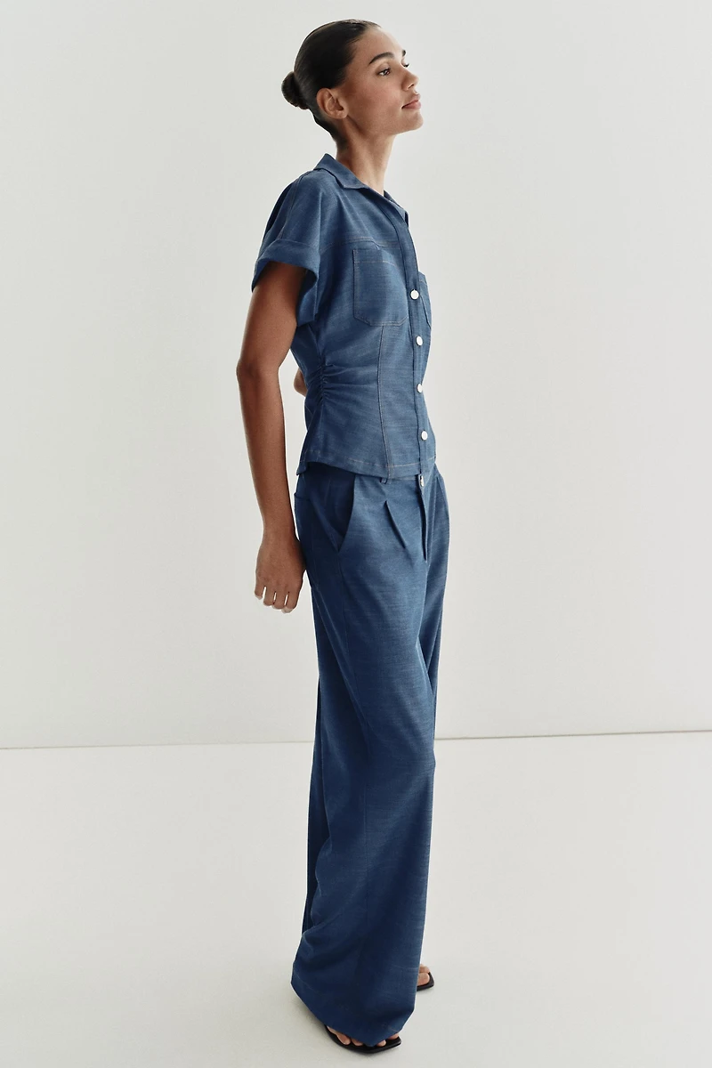 DRAPED FITTED SHIRT