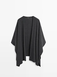 Knit 100% cashmere cape