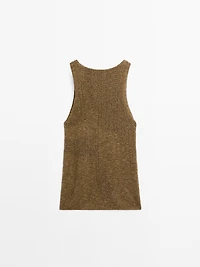 Embellished knit halter top