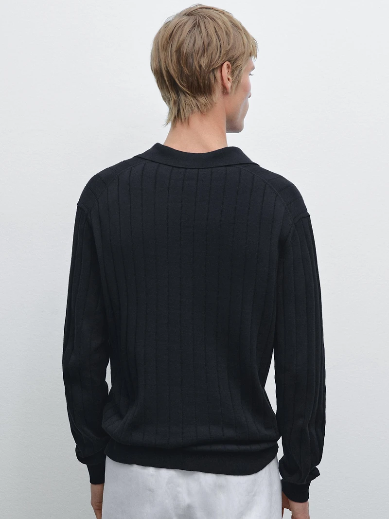 Pull polo manches longues