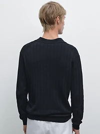 Pull polo manches longues