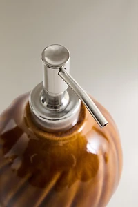 MUSTARD RAISED DESIGN SOAP DISPENSER