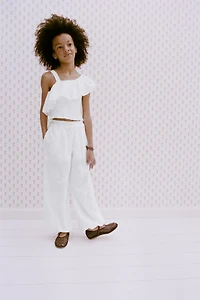 EMBROIDERED FLORAL BLOOMER PANTS
