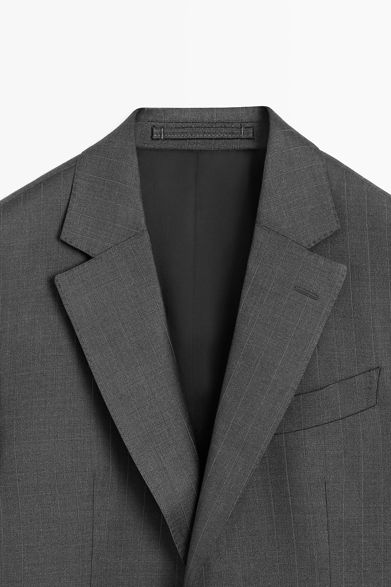 100% wool striped suit blazer