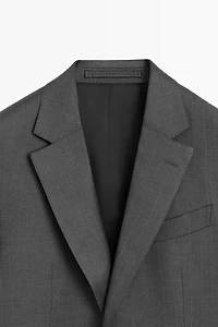 100% wool striped suit blazer