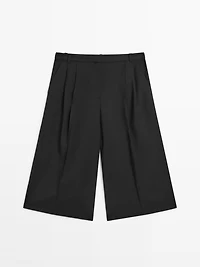 Bermuda long 100 % laine