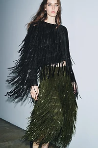 ZW COLLECTION LIMITED EDITION FRINGED SEQUIN SKIRT