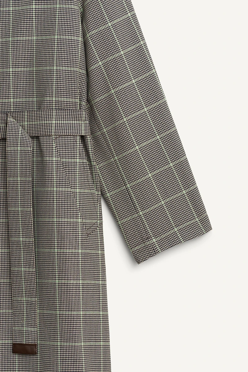LIMITED EDITION PLAID AND LEATHER TRENCH COAT