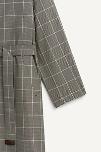 LIMITED EDITION PLAID AND LEATHER TRENCH COAT
