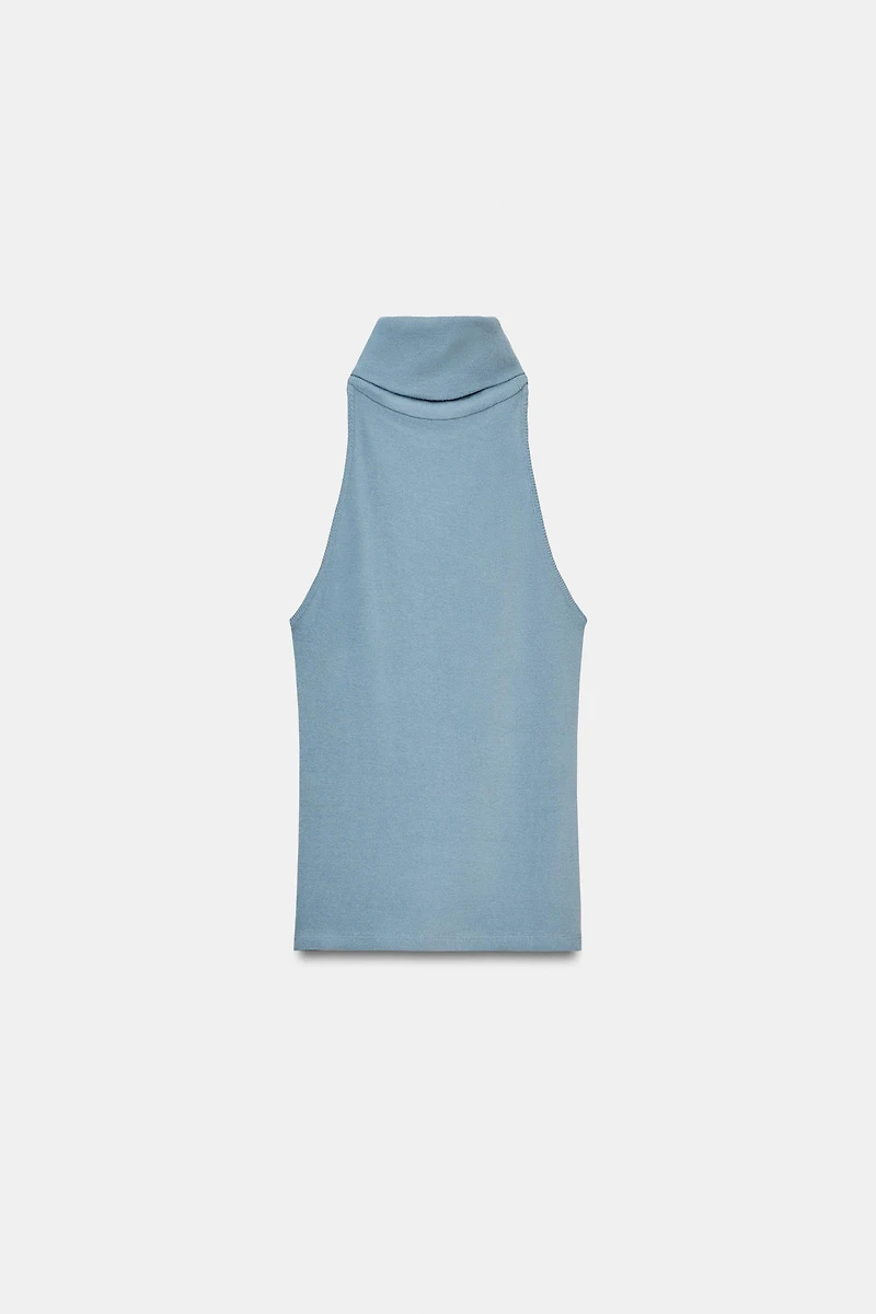 HIGH NECK SLEEVELESS TOP
