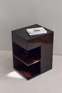 LACQUERED MANGO WOOD SIDE TABLE