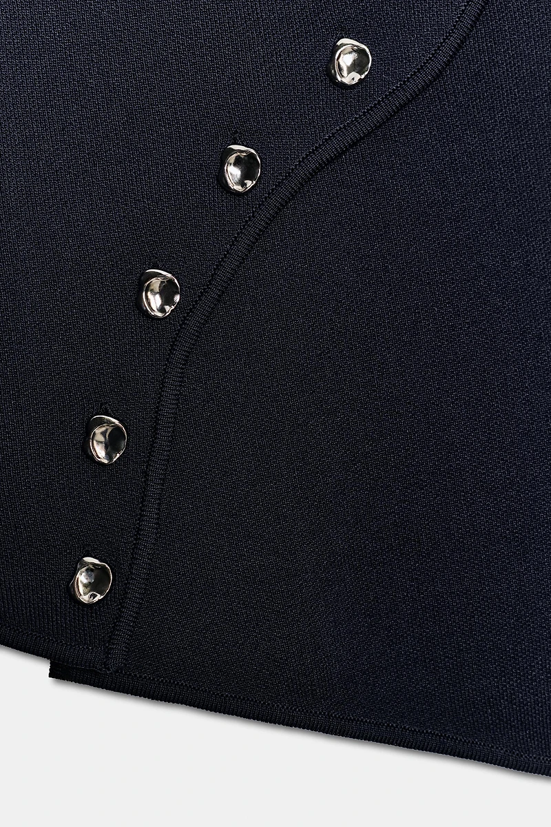 TOP EN MAILLE À FERMETURE ASYMÉTRIQUE