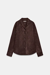 FAUX SUEDE OVERSHIRT