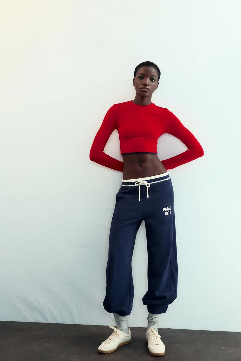 CROPPED DOUBLE EFFECT T-SHIRT