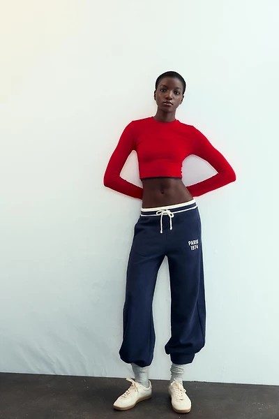 CROPPED DOUBLE EFFECT T-SHIRT