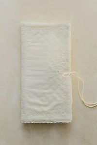 EMBROIDERED COTTON LINGERIE BAG