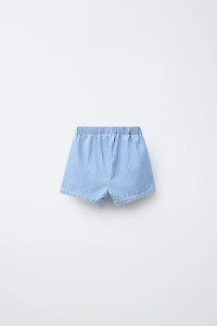 STRIPED DENIM BERMUDA SHORTS